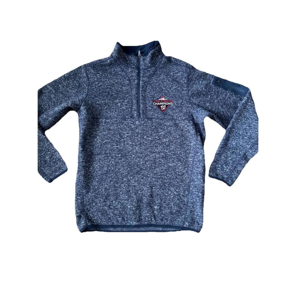 Washington Nationals World Series Antigua Men’s Large 1/4 Zip Pullover Fleece - Picture 2 of 9